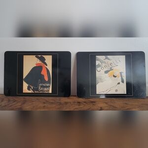 Set Of 2 Henri De Toulouse Lautrec Art On Cork Board